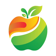 Apple Fruit Logo with Gradient Color