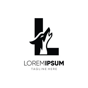 Letter L Initial Wolf Logo Design Vector Icon Graphic Emblem Symbol Image Illustration