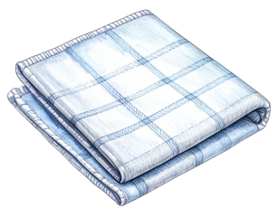 Blue Plaid Blanket Illustration