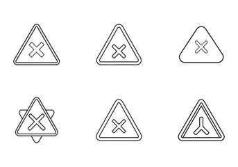 Obraz premium set of error icon line art vector illustration