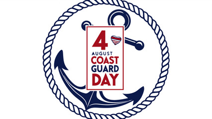 Celebrating united states coast guard day on august 4th with a nautical anchor and rope emblem