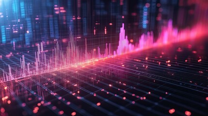 Fototapeta premium Financial Data Presentation Animation with Dynamic Charts and Graphs Showing Business Performance and Market Trends