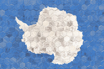 Great Antarctica wooden grunge flag.