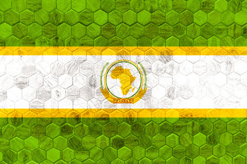 Great African_Union wooden grunge flag.