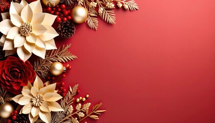 Festive floral decoration holiday celebration digital artwork elegant setting close-up view seasonal aesthetics