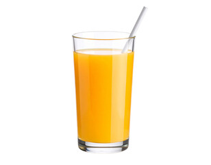 Tall Glass of Refreshing Orange Juice with Straw