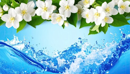 Blossoms and water splashes