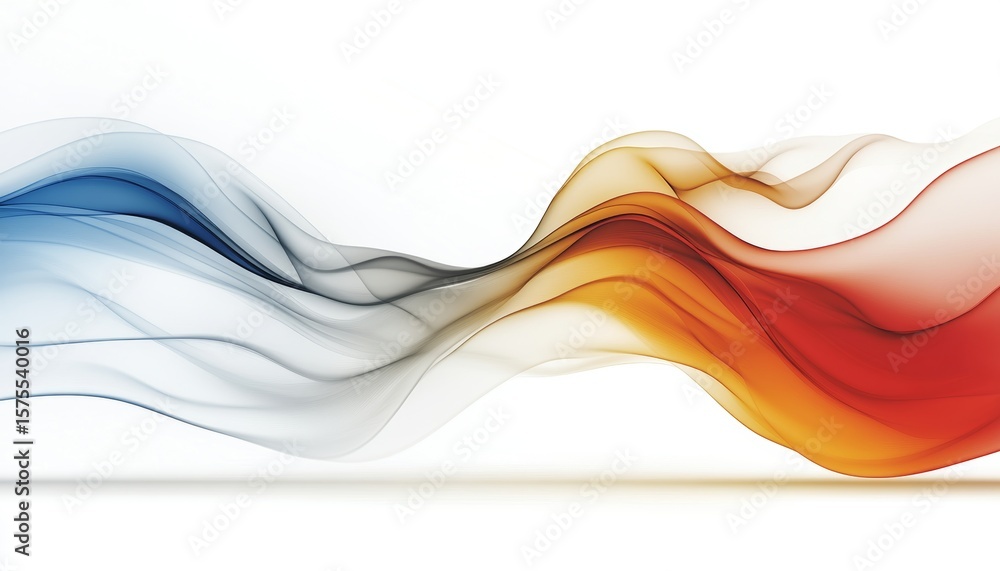 Poster abstract waves of colorful gradients flowing over a white background creating visual harmony