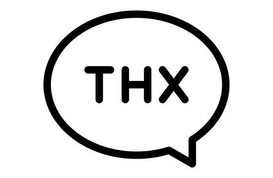 THXの吹き出しのシンプルなベクターアイコン