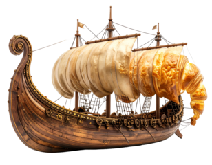 Croissant Ship 3D Illustration