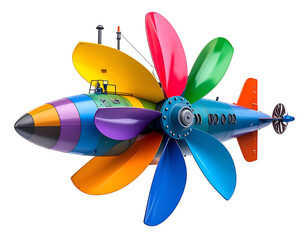 Rainbow Sub 3D Illustration