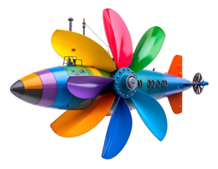 Rainbow Sub 3D Illustration