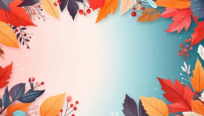 Autumn leaf design seasonal background digital art vibrant colors aesthetic viewpoint nature concept for fall inspiration
