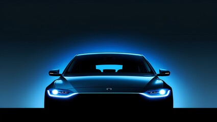 a dark silhouette of a modern car