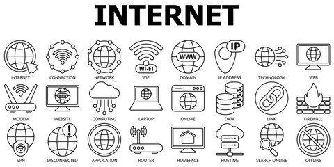 Obraz premium Set of internet Icons or symbols Vector fully editable file.