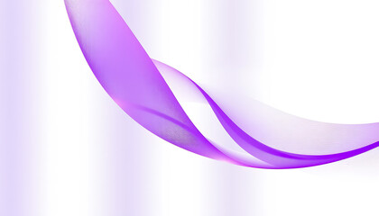 Abstract Purple Ribbon Waves with Fine Lines on Transparent Background