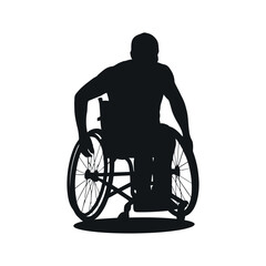 Silhouette of a Person in a Wheelchair Symbolizing Disability Awareness and Accessibility Isolated on White Background Promoting Inclusivity and Support for People with Disabilities