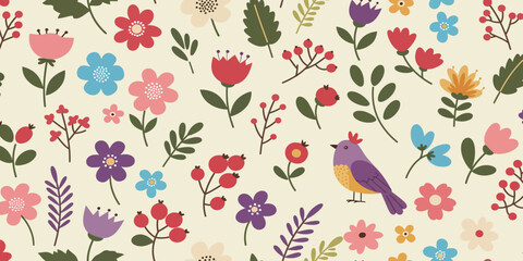 seamless pattern with flowers