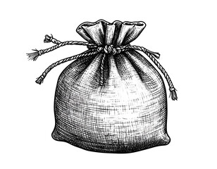 Sack Illustration: Rustic Fabric Bag