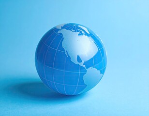 Blue globe on blue background