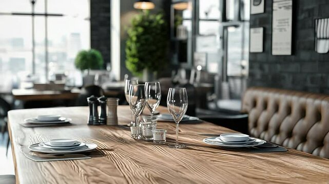 Elegant restaurant table setting inviting guests for dining experience