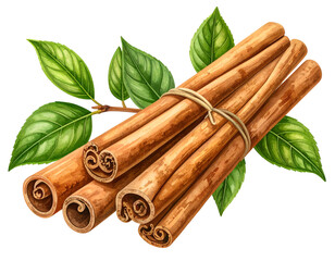 Cinnamon Sticks Watercolor Illustration