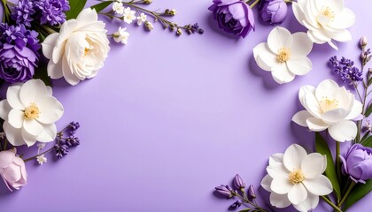 Elegant Spring Flowers on Purple