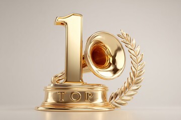 Golden Top Ten Trophy with Laurel Wreath, Award for Excellence
