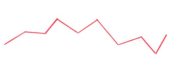 Red ink pen line, underline, isolated on transparent background. Simple ink pen scribble effect. Suitable for business and school presentation design.