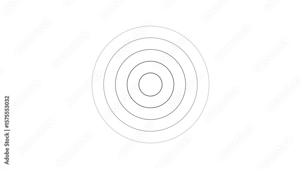 Poster radio waves circle loop animation. seamless circular motion representing signal transmission and com