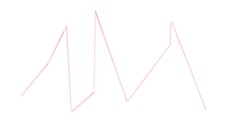 Pink ink pen line, underline, isolated on transparent background. Simple ink pen scribble effect. Suitable for business and school presentation design.