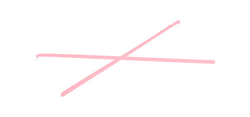 Pink ink pen line, underline, isolated on transparent background. Simple ink pen scribble effect. Suitable for business and school presentation design.