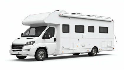 White Motorhome with Travel Adventure.