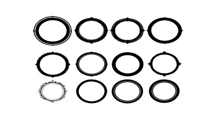 Array of circular shapes in black and white geometric pattern design