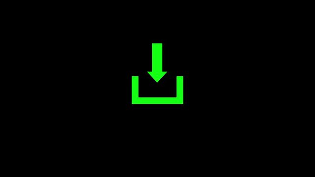 Direction Arrow Symbol. Animation downloading arrow. Loading and processing animation.