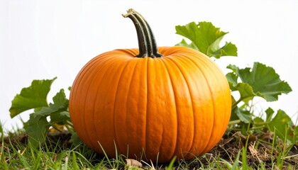 Fresh Autumn Pumpkin on Ground
