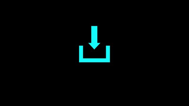 Direction Arrow Symbol. Animation downloading arrow. Loading and processing animation.