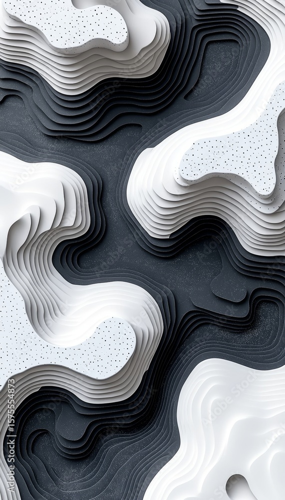 Aufkleber abstract topography with neutral layers and artistic patterns in modern aesthetic design