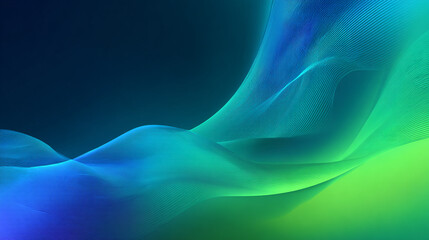 青と緑の抽象的波模様の背景 Abstract Blue and Green Wave Pattern Background｜Generative AI