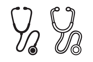 Healthcare Medical Stethoscope Icon Set 