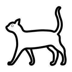 Farm Cat Vector Line Icon Design