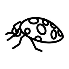 Lady Bug Vector Line Icon Design