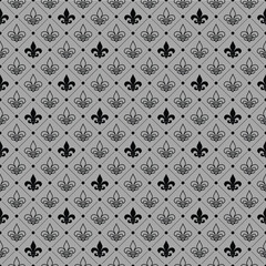 Slate Grey Fleur De Lis Pattern