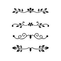 Set of Vintage decorative lines. text dividers. Line border. Lines separators, Borders, Vintage dividers, Underline elements. Divider set vector. Vector illustration.Line dividers.	
