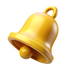 3D Rendered Golden Bell Icon: Shiny, Smooth, Notification Symbol