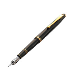 Naklejka premium Black fountain pen with gold accents