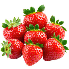 Succulent red strawberries ready for consumption, perfect for garnish or dessert, fresh and ripe.