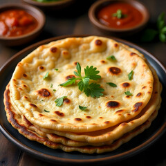 flatbread called Laccha Paratha made up of layers using wheat flour or maida