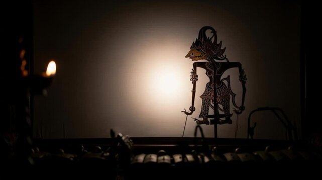 Shadow Puppet Show Traditional Indonesian Wayang Kulit Performance