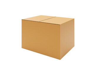 Brown Cardboard paper box, transparent background